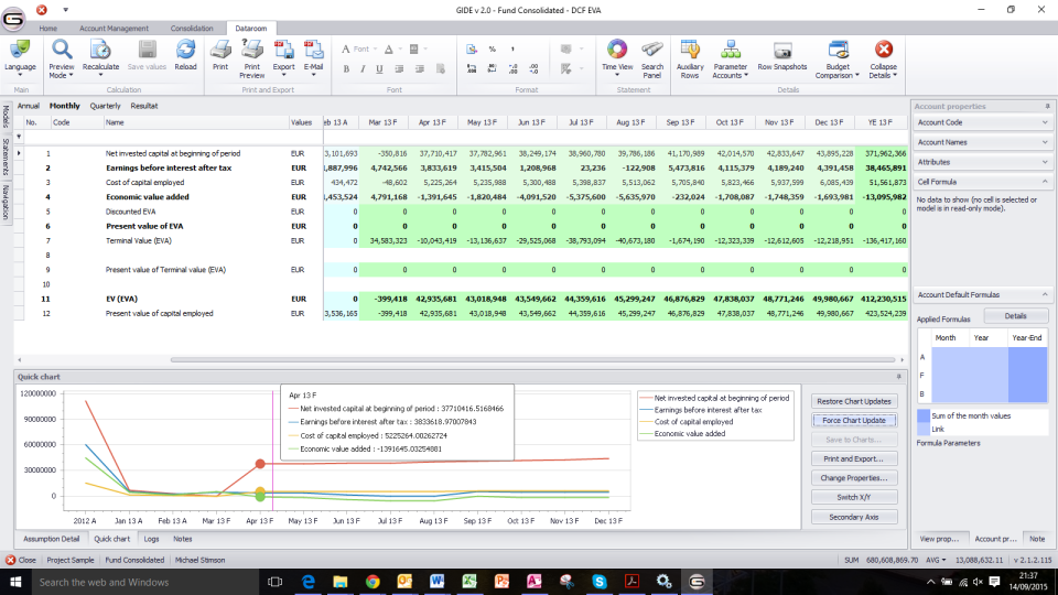 screenshot of GIDE Financial Modelling Suite